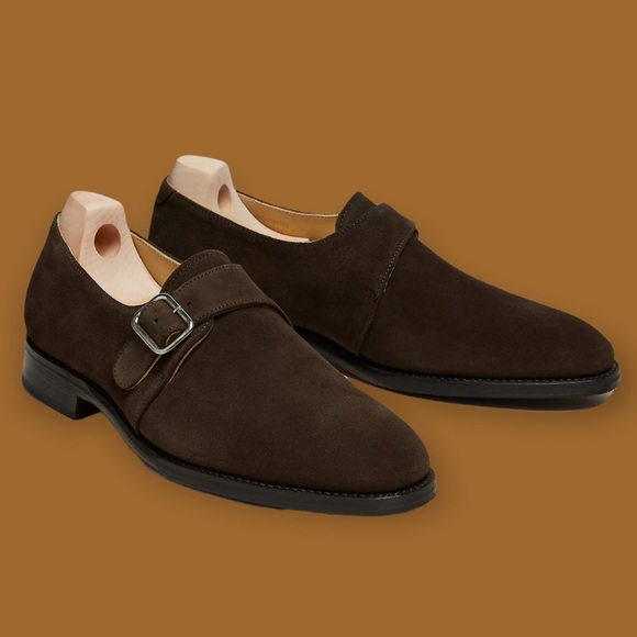 La Curtiembre Monk Strap Suede Dress Shoes - Picture 1 of 10